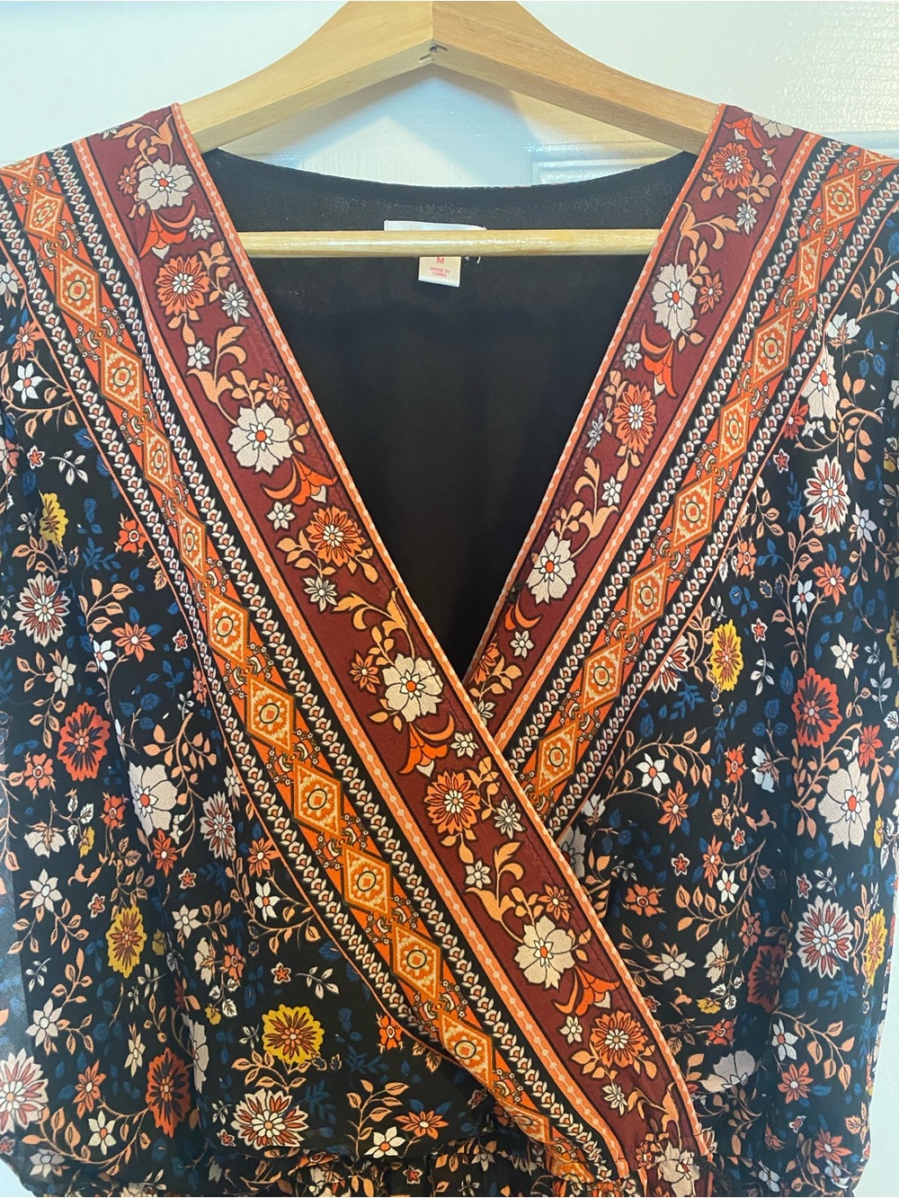 Xhilaration Floral Midi Dress in Navy, Rust, Orange, Yellow